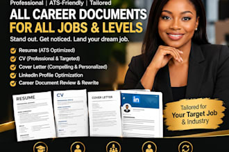 write an ats friendly resume, CV and professional career documents