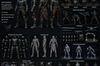 custom 3d articulated action figure anime character figurine toy for 3d printing