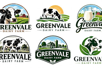 design a professional milk, cattle, agriculture, or organic farm dairy farm logo