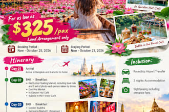 design a professional travel flyer and tour package brochure