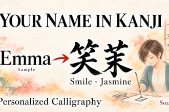 create a personalized japanese kanji name with meaning and story