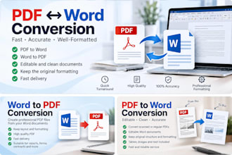 convert PDF, word and excel files