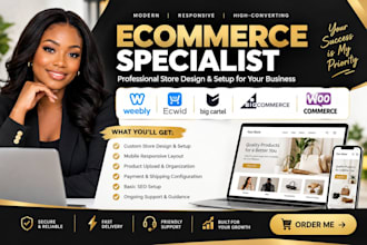 design redesign fix and optimize weebly ecwid bigcommerce big cartel woocommerce