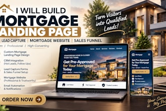 build mortgage landing page crm lead capture mortgage website salesfunnel