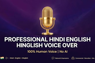 do hindi voice over, cartoon voice and hindi translation
