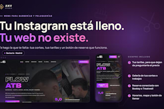 web para barberías y peluquerías, hecha para llenar la agenda