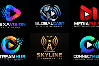 design a modern, digital, broadcasting, entertainment, communication media logo
