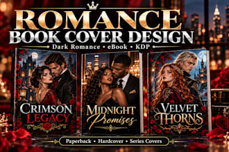 design romance book cover dark romance cover and ebook cover for KDP