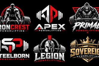 design a professional strength, fitness, gym, or weightlifting powerlifting logo