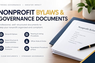 create nonprofit bylaws and governance documents for your organization