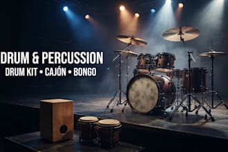 record drums and percussion  cajón bongo for your song track