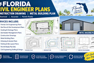 design florida civil engineer plans, construction drawing, metal building plan