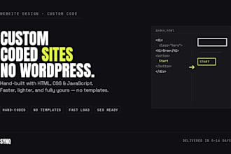 build a custom coded website with html css and javascript