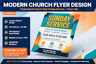 design modern church flyer, event flyer, conference poster