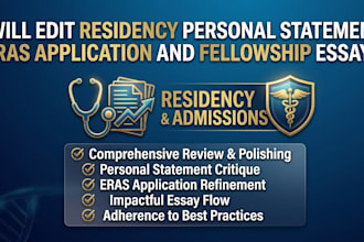 heavily edit residency personal statement fellowship, mba, eras application sop