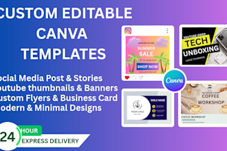design eyecatching youtube thumbnails and social media posts