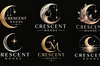 design a professional, lunar, night, celestial, astrology, or mystical moon logo
