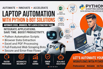 build laptop automation python browser bot excel pdf data extraction playwright
