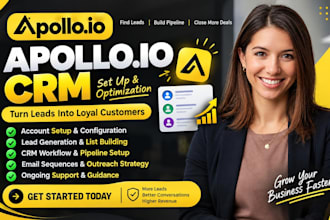 setup apollo io CRM, sales pipeline, clay com, hubspot and workflow automation