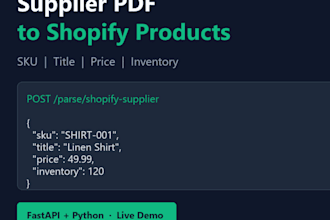 convert supplier PDF price lists into shopify products or CSV