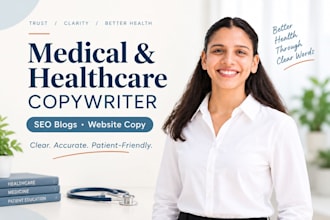 write SEO blogs and website copy for medical and healthcare