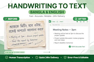 transcribe handwritten notes images pdf to ms word typing
