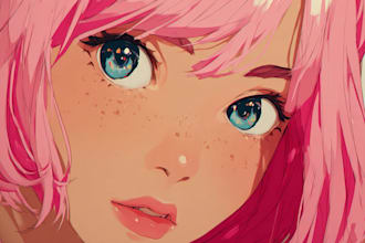 create professional anime character digital art