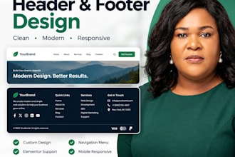 design or fix a professional wordpress header and footer