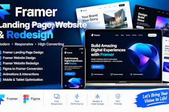 design framer landing page, framer website and redesign