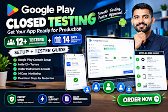 provide 12 testers or 20 testers google play closed testing android app testing