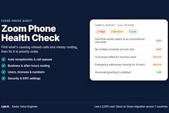 audit your zoom phone system and give you a prioritized fix plan