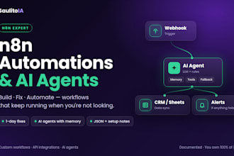 build, fix and optimize n8n automation workflows and ai agents