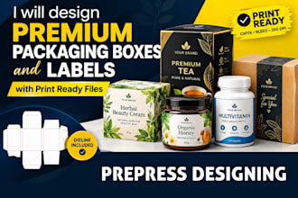 create print ready packaging design with dieline