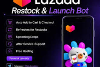 build pokemon bot, auto checkout bot, target bot, purchase bot lazada bot shopee