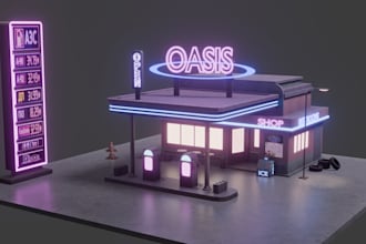 design stylized  3d environments and props in blender