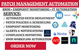 setup patch management automation, rmm, endpoint monitoring and IT workflows