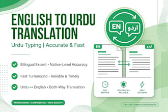 do english to urdu translation and urdu script writing