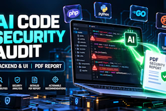 perform ai security audit of backend UI code with PDF report
