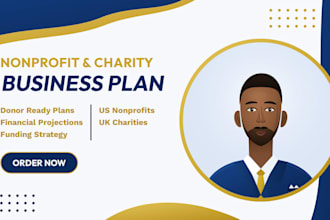 write a nonprofit or UK charity business plan for grants and donors