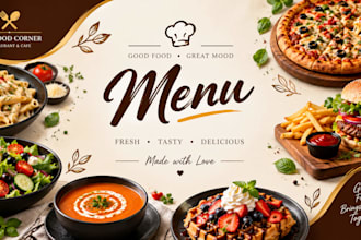 make restaurants menu and card design