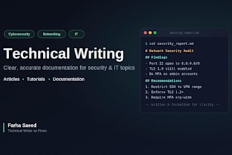 write clear and professional technical articles and documentation