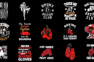 design a professional kickboxing and fight t shirt logo
