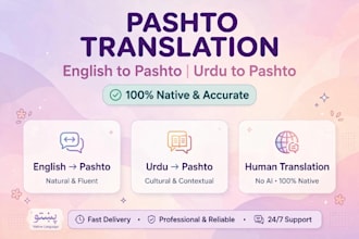translate english and udru to native pashto accurately