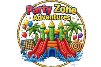 do excellent bounce house logo with unlimited revisions