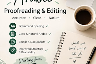 write and rewrite clear arabic content professinally