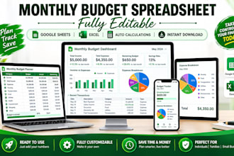 design editable monthly excel google sheets budget spreadsheet templates