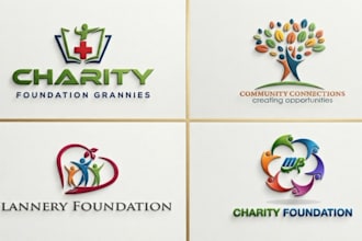do foundation, charity, nonprofit and fundraising logo with branding kit