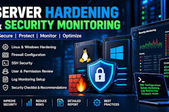 harden linux and windows servers with security monitoring