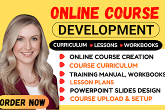 create online course content, curriculum and powerpoint slides
