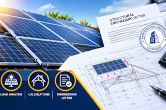 write structural engineering letter solar panel roof load analysis  calculation